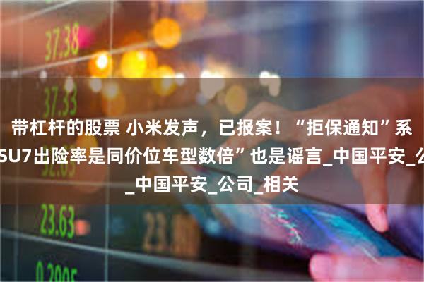 带杠杆的股票 小米发声，已报案！“拒保通知”系伪造，“SU7出险率是同价位车型数倍”也是谣言_中国平安_公司_相关