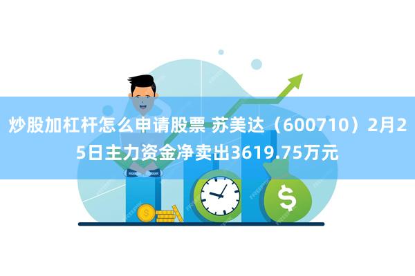 炒股加杠杆怎么申请股票 苏美达（600710）2月25日主力资金净卖出3619.75万元